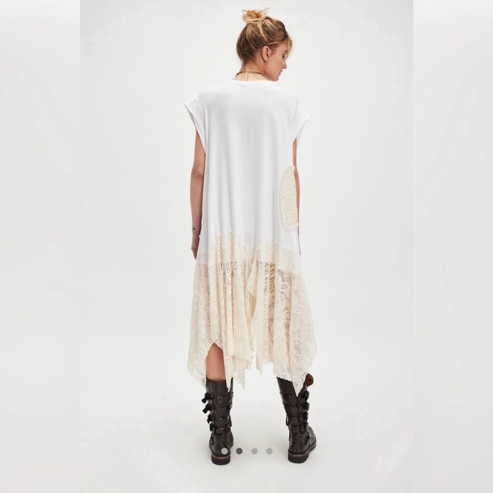 Free People x Tricia Fix White Heart Maxi Tee Size Large - Picture 2 of 15